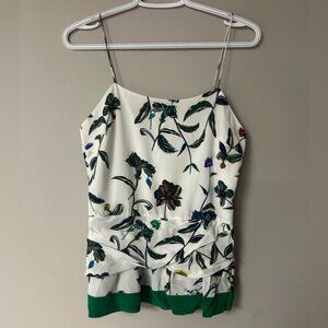 Derek Lam 10 Crosby White & Floral Silk‎ Blouse